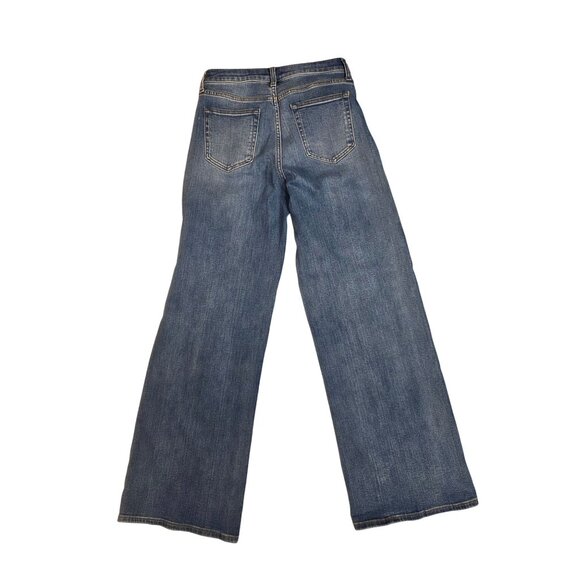 Bella Stretch Wide Leg Blue Denim Jeans Quince Women Size 28 - Picture 2 of 5